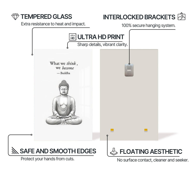 Artronauts Glass Print Mind Becomes-  Buddhism Tempered Glass Wall Art