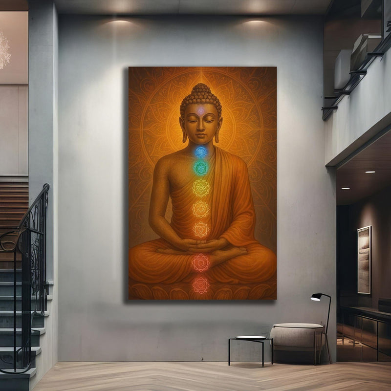 Artronauts Glass Print Inner Chakras-  Buddhism Tempered Glass Wall Art