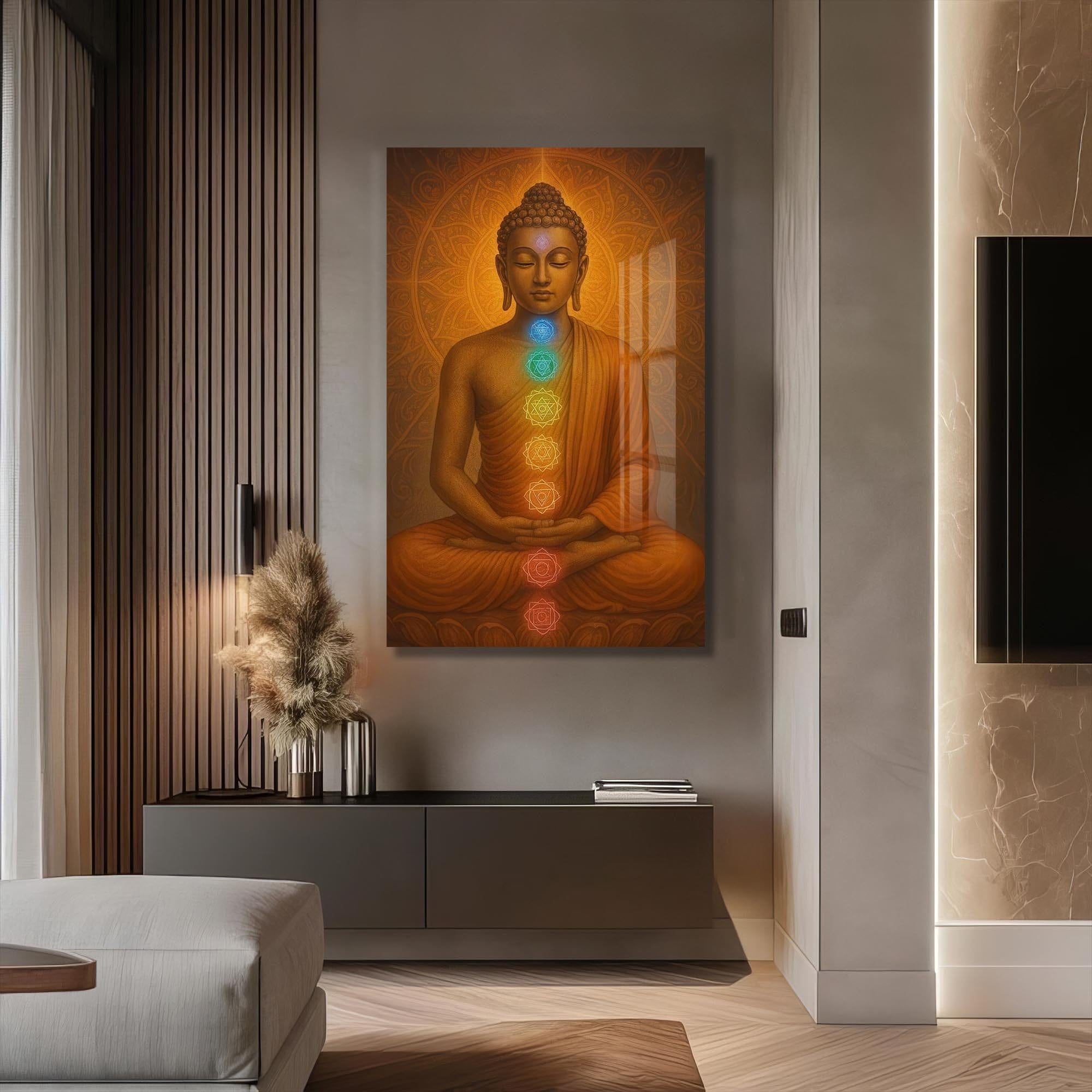 Artronauts Glass Print Inner Chakras-  Buddhism Tempered Glass Wall Art