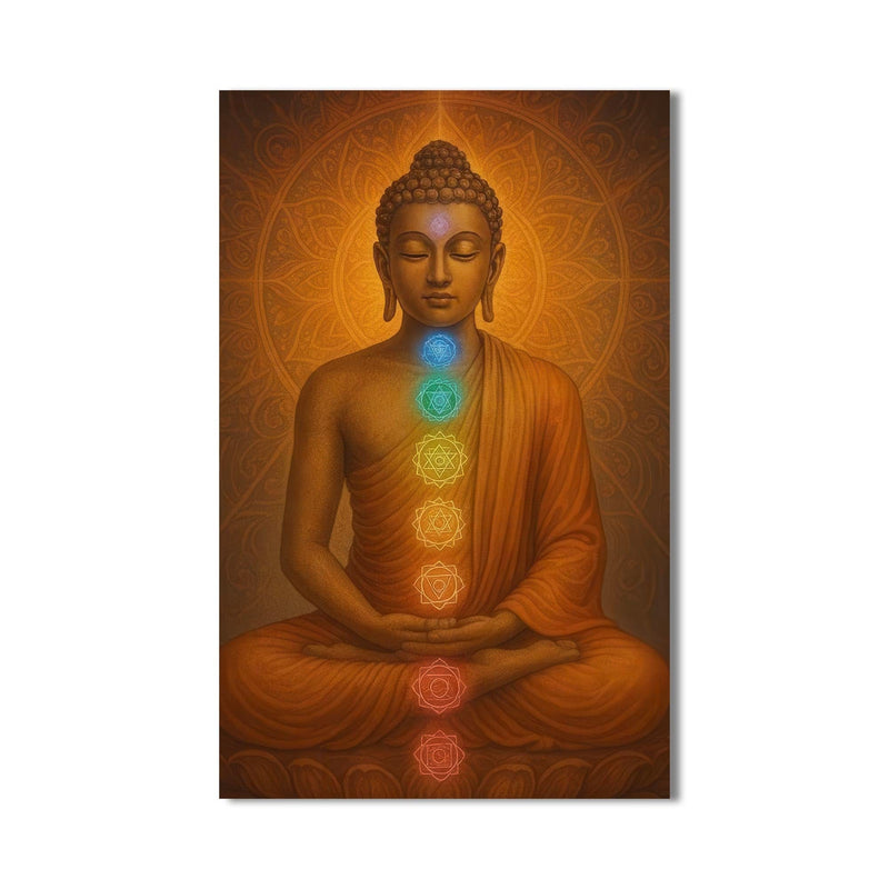 Artronauts Glass Print Inner Chakras-  Buddhism Tempered Glass Wall Art