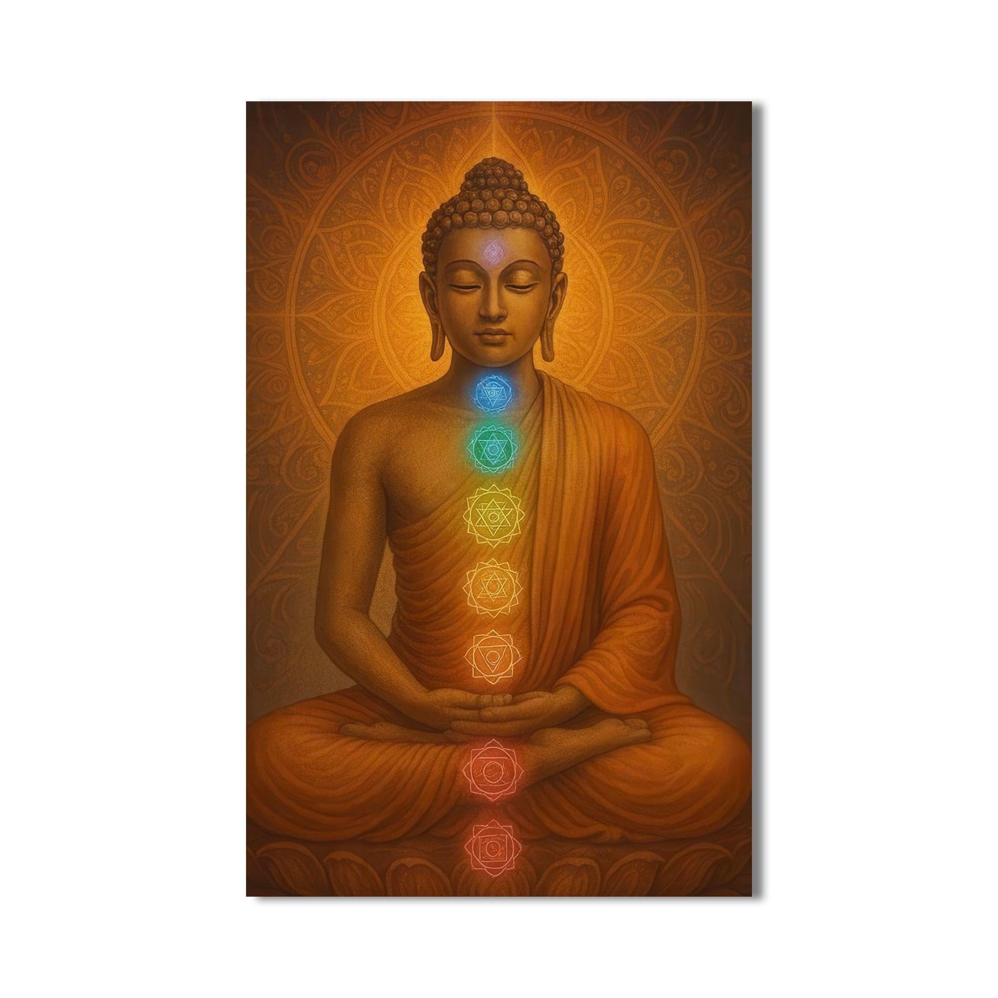 Artronauts Glass Print Inner Chakras-  Buddhism Tempered Glass Wall Art