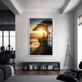 Artronauts Glass Print S | 72x46 cm | 28.3"x18.1" / White Edge of Stillness- Buddhism Tempered Glass Wall Art