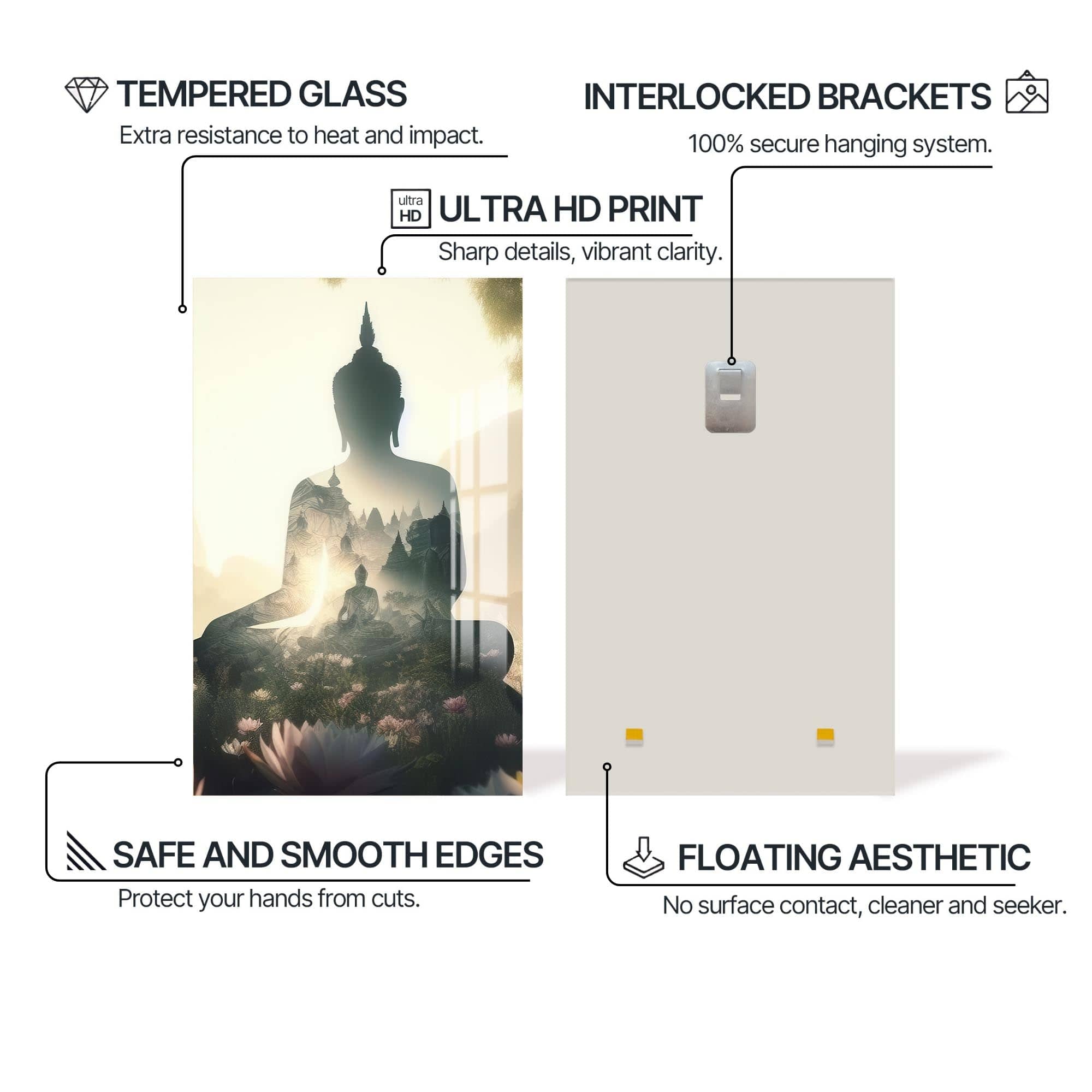 Artronauts Glass Print Inner Realm- Buddhism Tempered Glass Wall Art