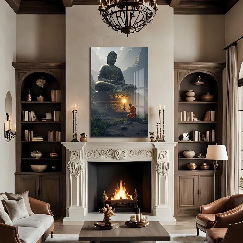 Artronauts Glass Print Temple of Light- Buddhism Tempered Glass Wall Art