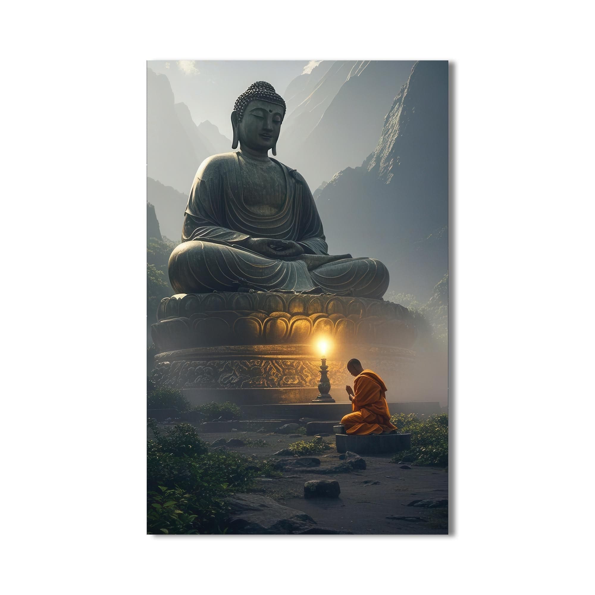 Artronauts Glass Print Temple of Light- Buddhism Tempered Glass Wall Art
