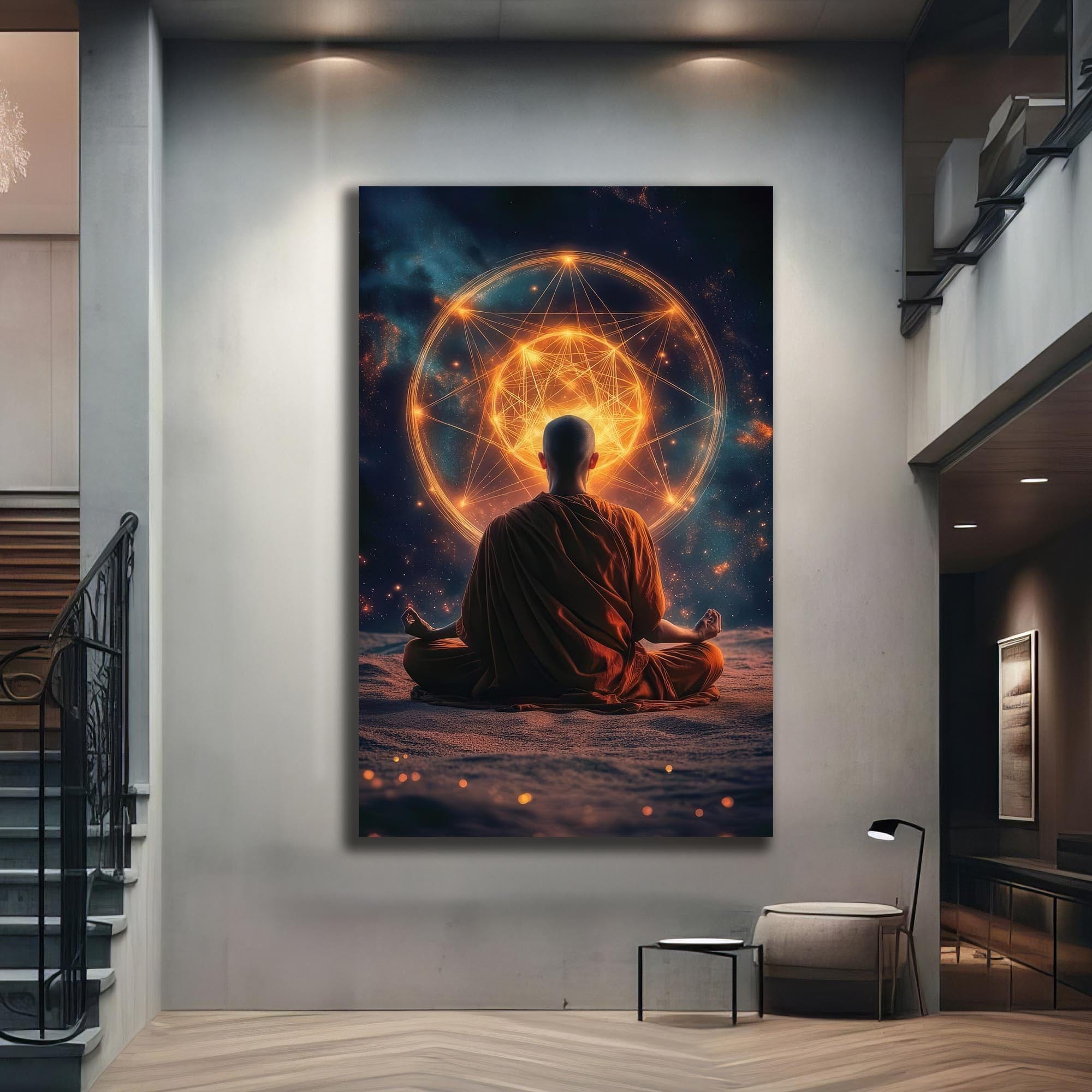 Artronauts Glass Print Sacred Geometry Mind- Buddhism Tempered Glass Wall Art