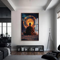 Artronauts Glass Print S | 72x46 cm | 28.3"x18.1" / Walnut Sacred Geometry Mind- Buddhism Tempered Glass Wall Art
