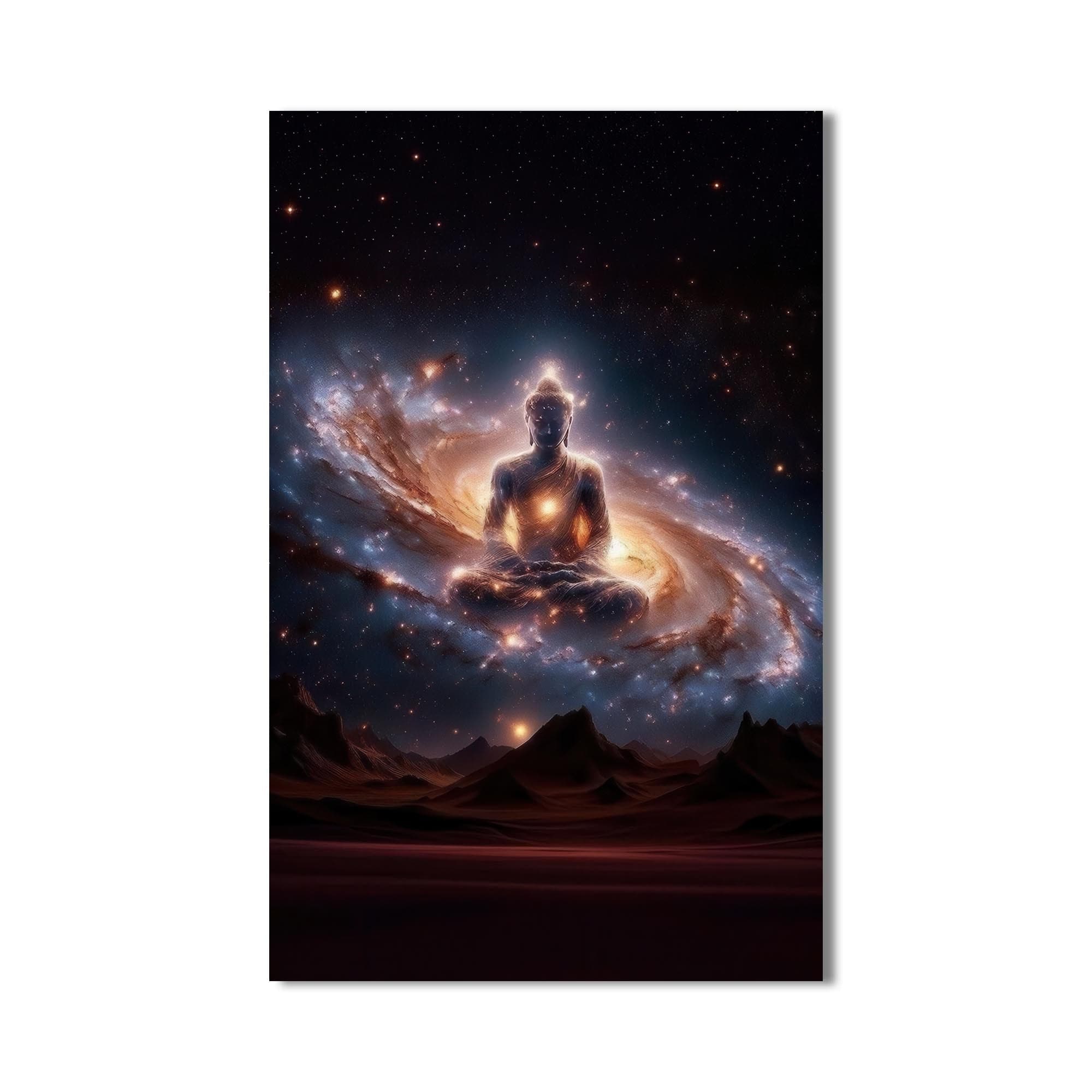Artronauts Glass Print Cosmic Buddha- Buddhism Tempered Glass Wall Art