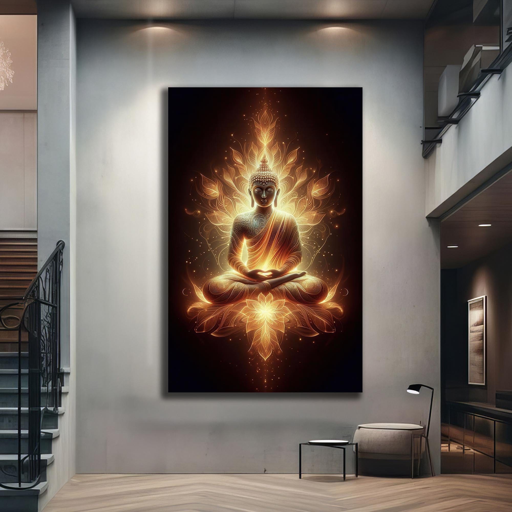 Artronauts Glass Print Lotus of Enlightenment- Buddhism Tempered Glass Wall Art