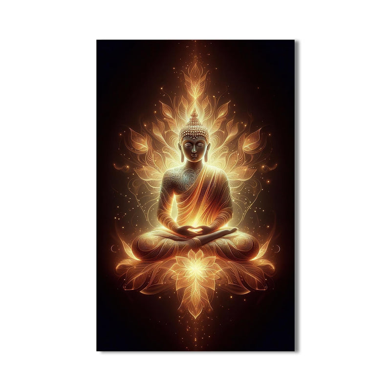 Artronauts Glass Print Lotus of Enlightenment- Buddhism Tempered Glass Wall Art