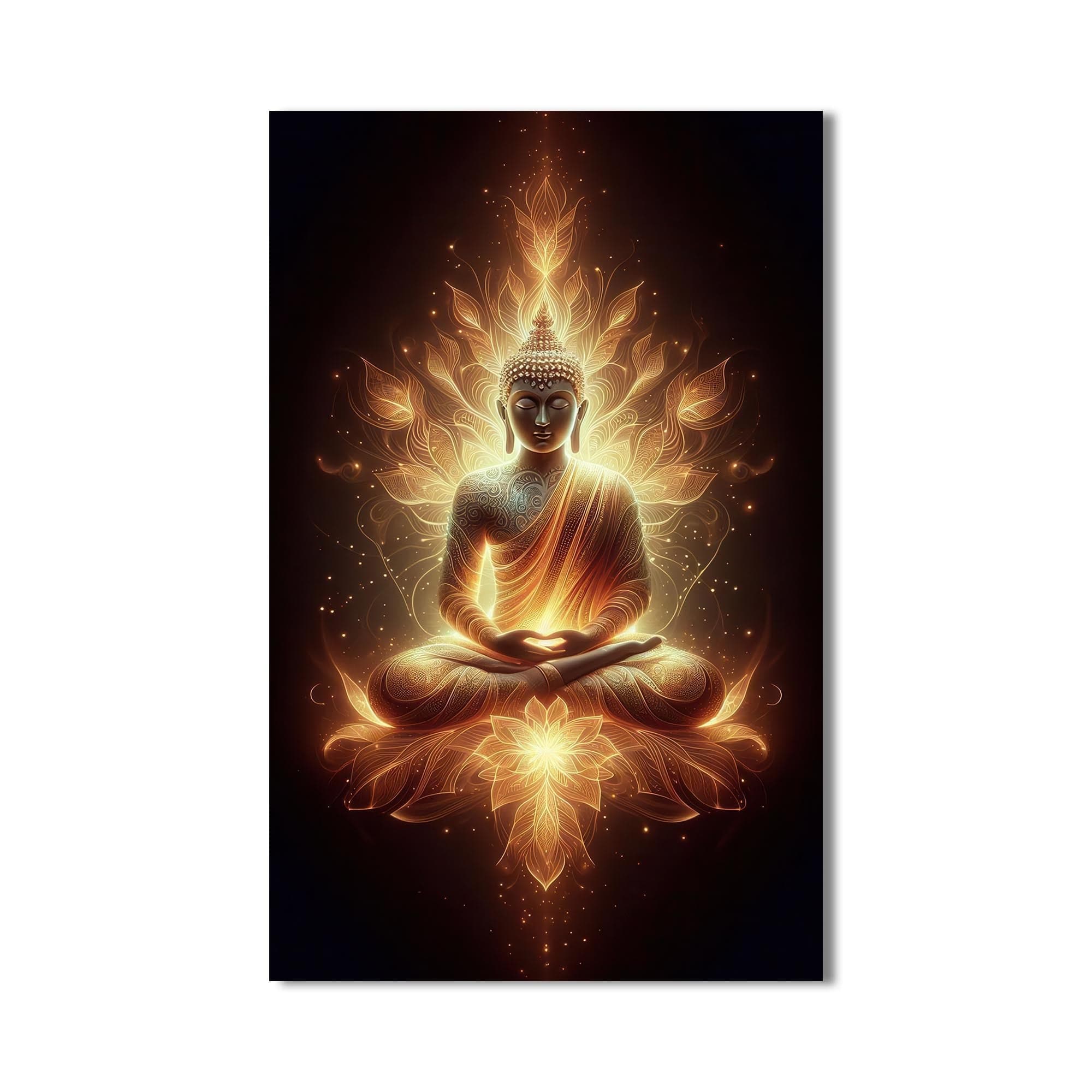 Artronauts Glass Print Lotus of Enlightenment- Buddhism Tempered Glass Wall Art