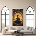 Artronauts Glass Print Golden Sutra-  Buddhism Tempered Glass Wall Art