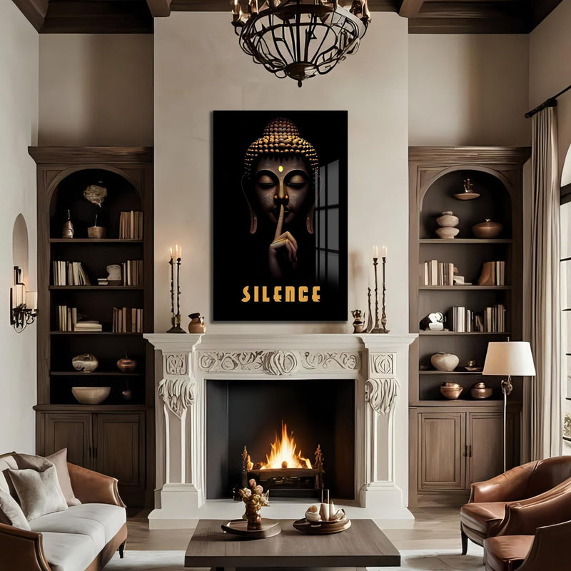 Artronauts Glass Print Whisper of Silence- Buddhism Tempered Glass Wall Art
