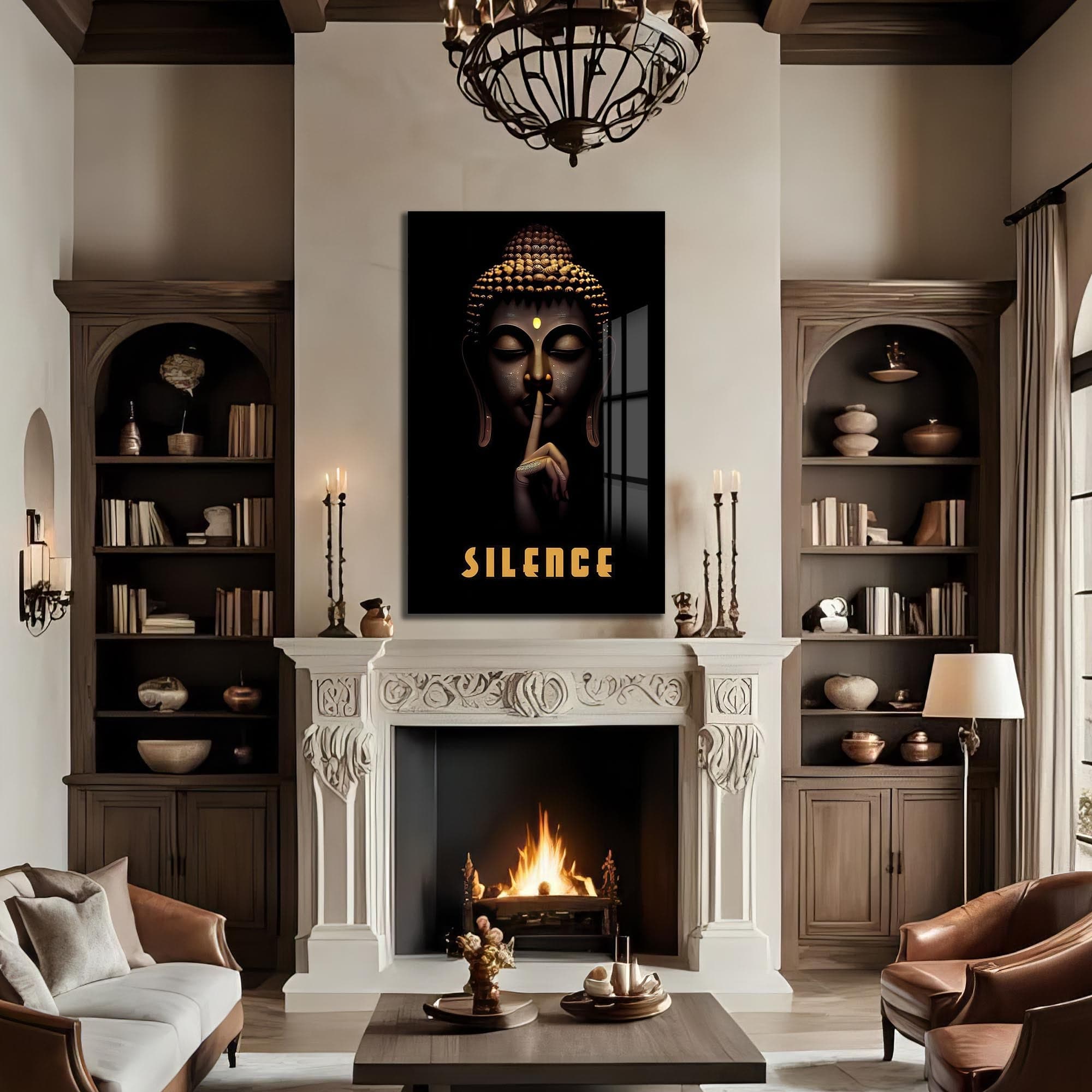 Artronauts Glass Print Whisper of Silence- Buddhism Tempered Glass Wall Art