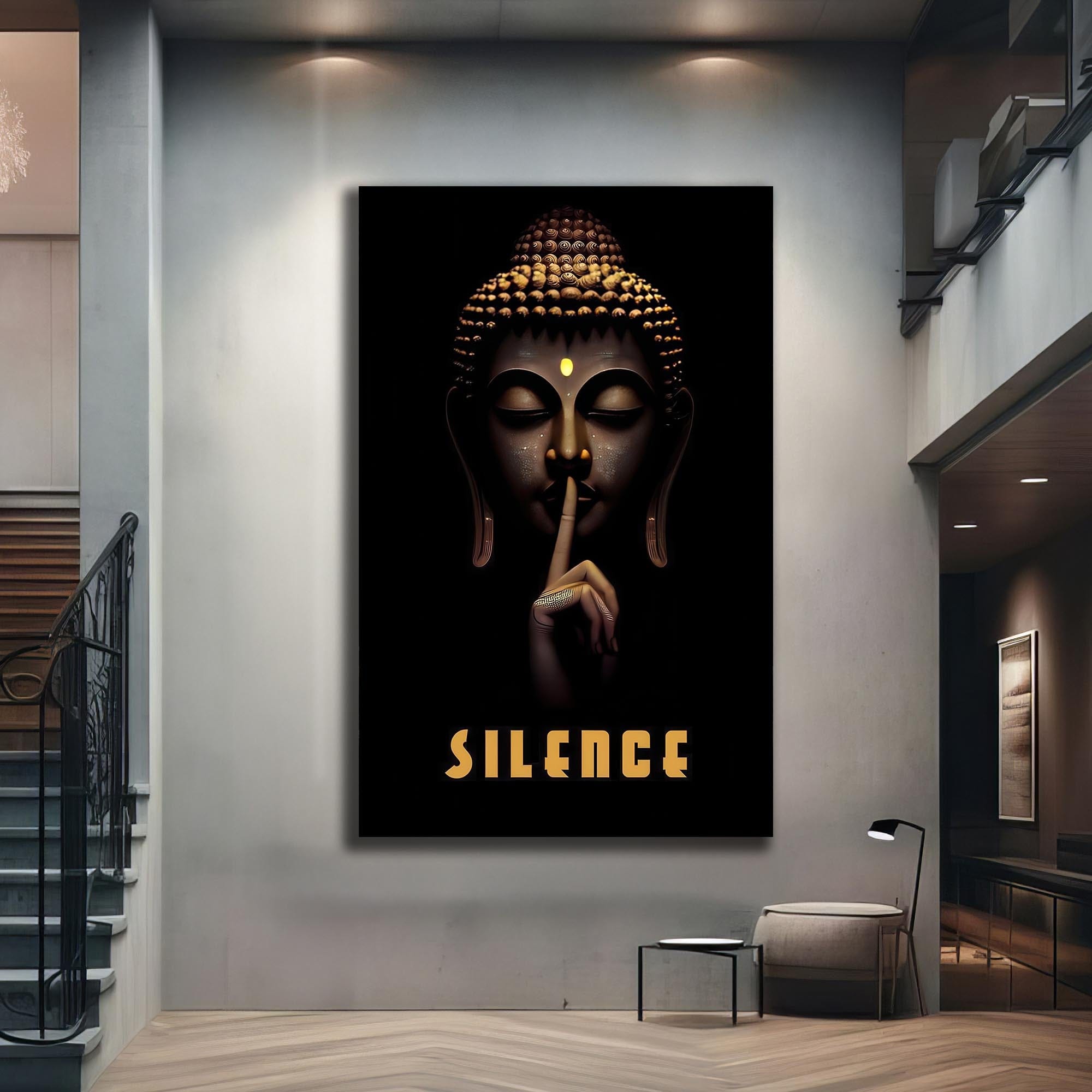 Artronauts Glass Print Whisper of Silence- Buddhism Tempered Glass Wall Art