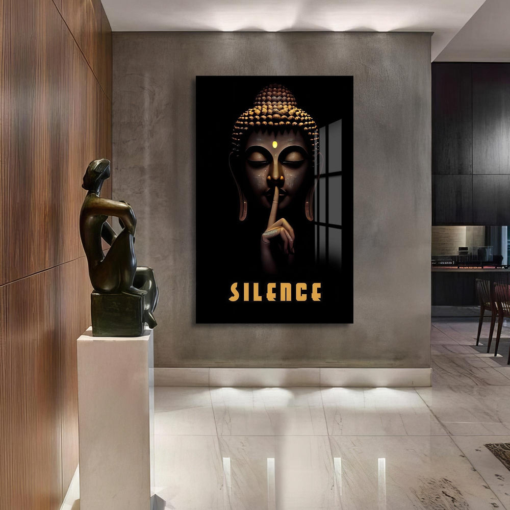Artronauts Glass Print Whisper of Silence- Buddhism Tempered Glass Wall Art