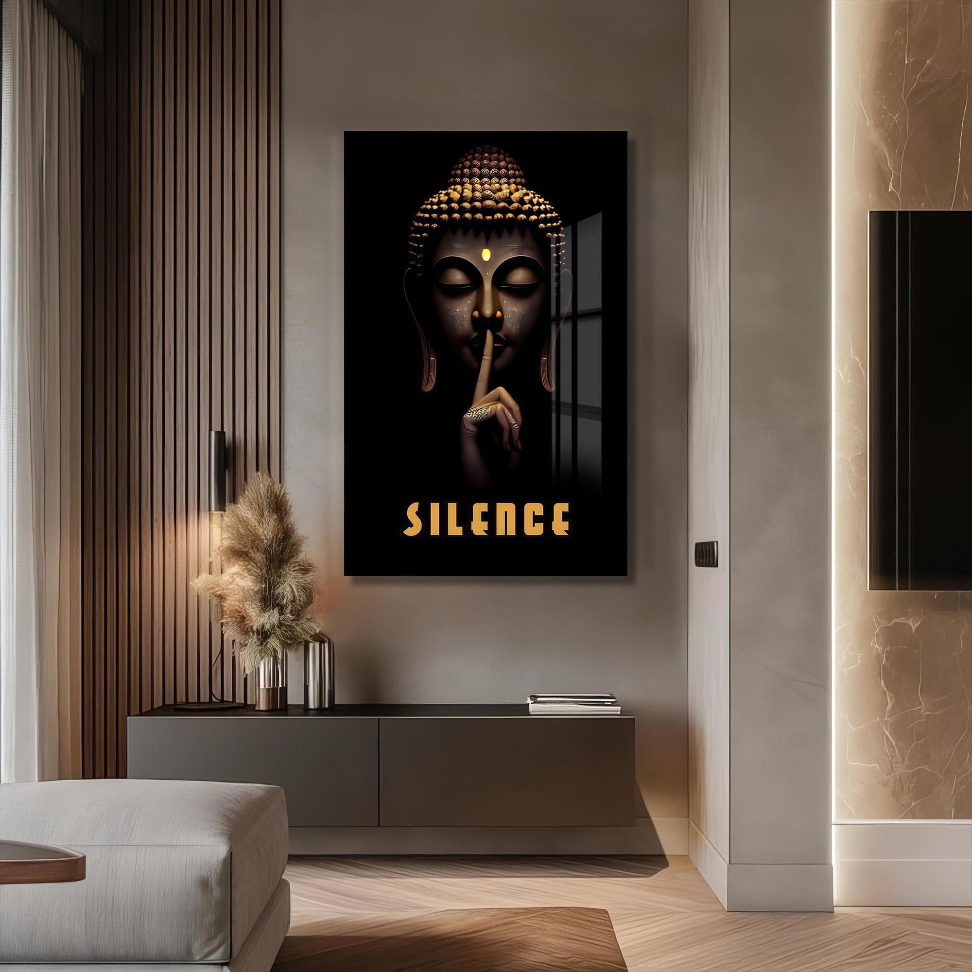 Artronauts Glass Print Whisper of Silence- Buddhism Tempered Glass Wall Art
