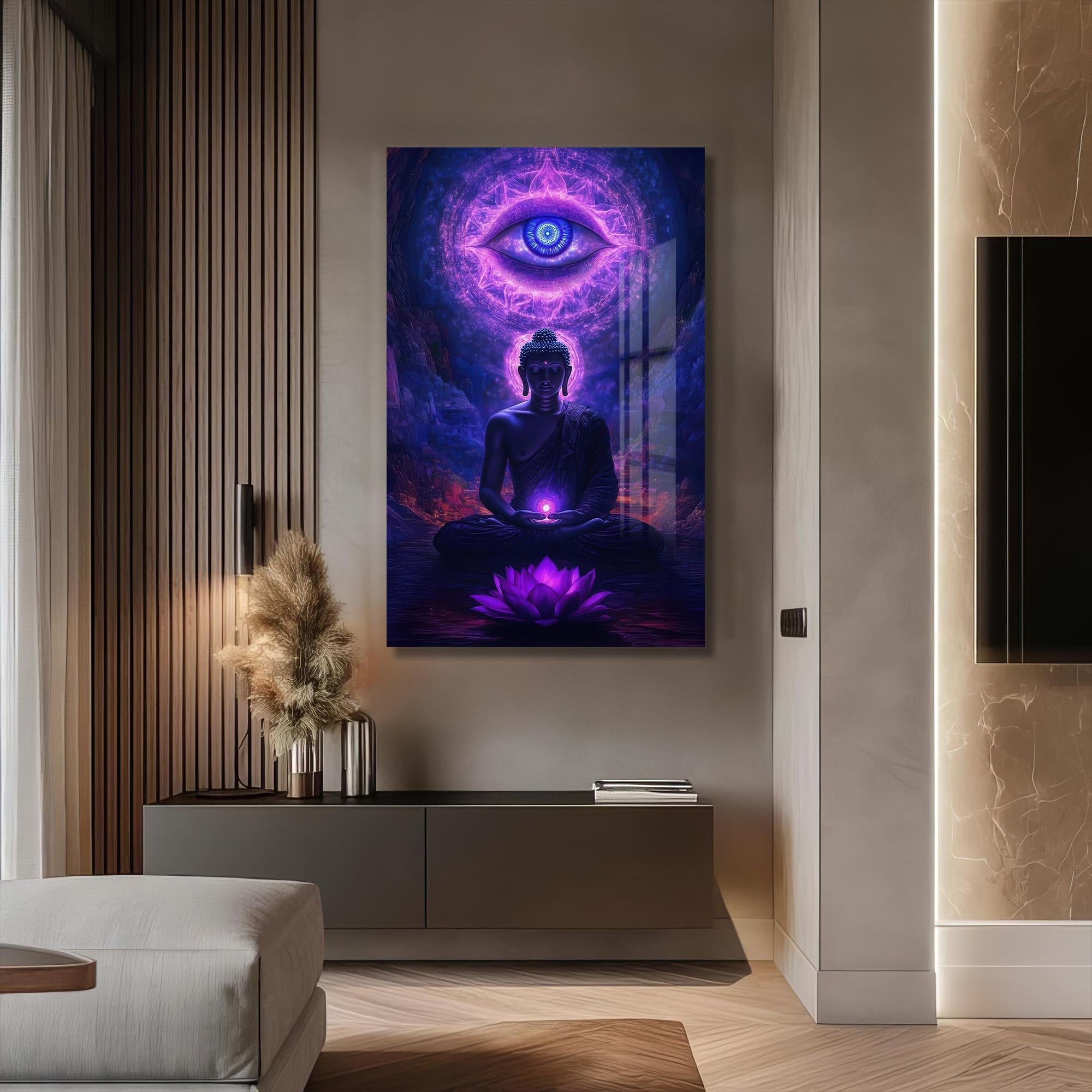 Artronauts Glass Print Third Eye Awakening- Buddhism Tempered Glass Wall Art