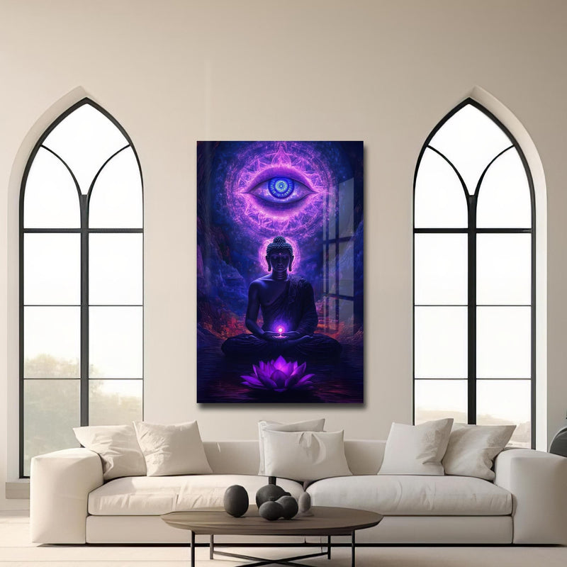 Artronauts Glass Print Third Eye Awakening- Buddhism Tempered Glass Wall Art