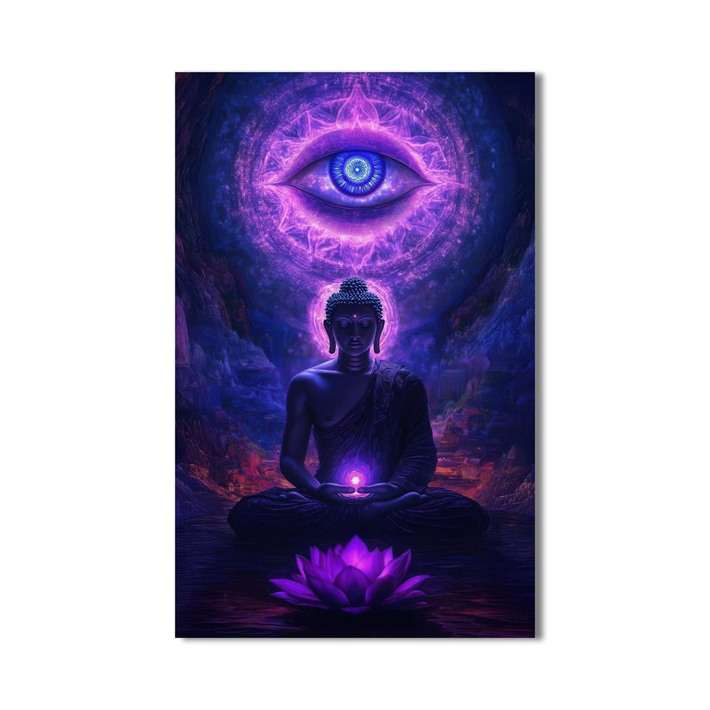 Artronauts Glass Print Third Eye Stillness- Buddhism Tempered Glass Wall Art