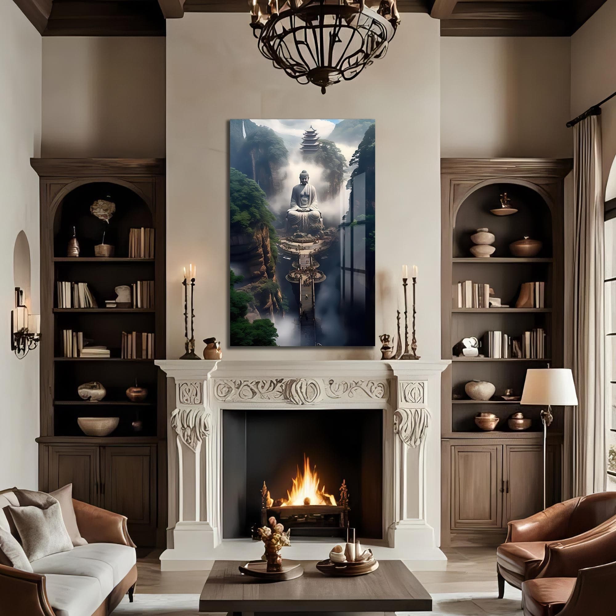 Artronauts Glass Print Path to Awakening- Buddhism Tempered Glass Wall Art