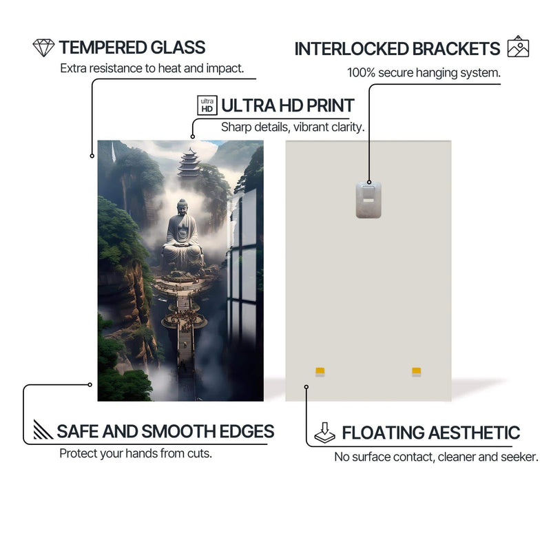 Artronauts Glass Print Path to Awakening- Buddhism Tempered Glass Wall Art