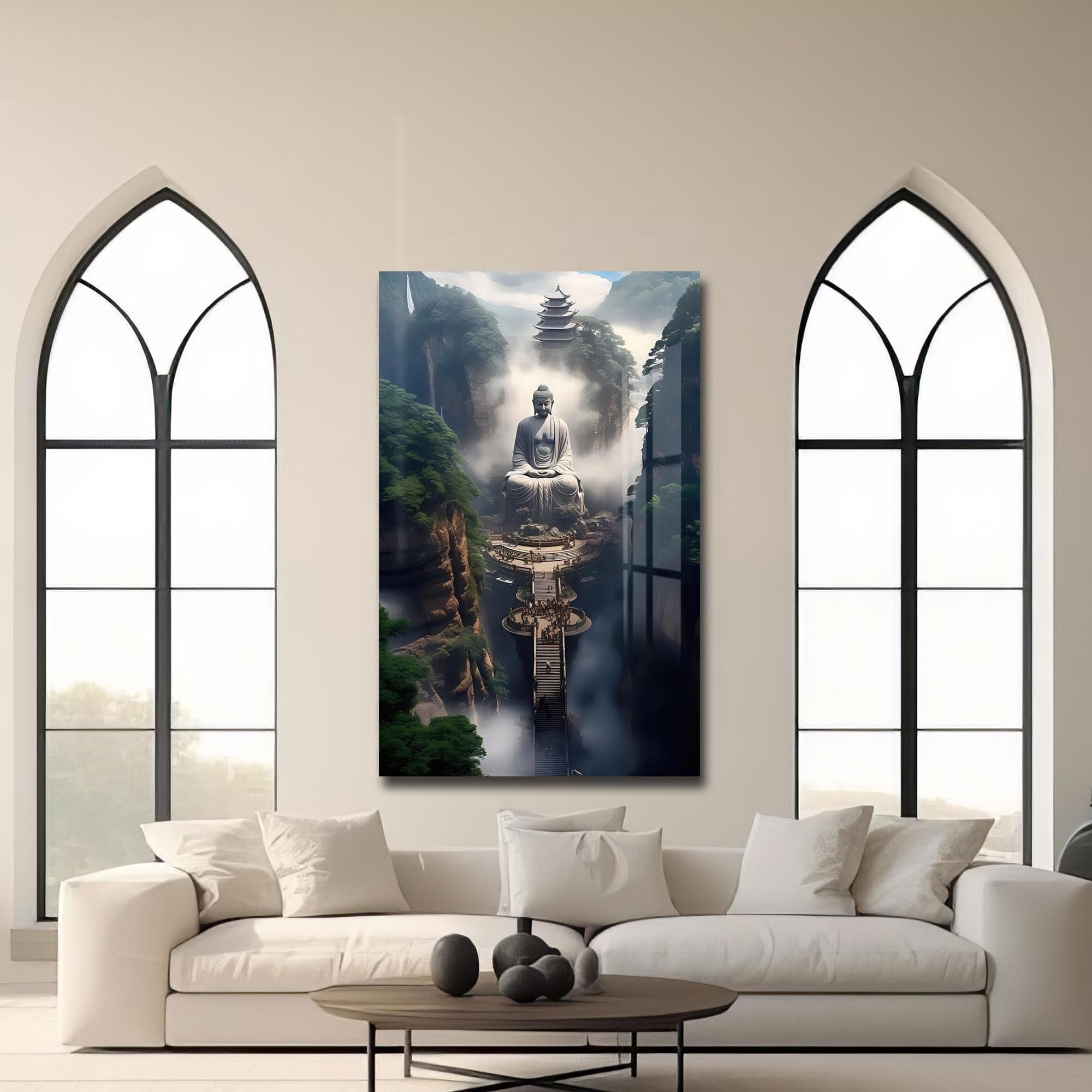 Artronauts Glass Print Path to Awakening- Buddhism Tempered Glass Wall Art