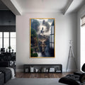 Artronauts Glass Print S | 72x46 cm | 28.3"x18.1" / Gold Path to Awakening- Buddhism Tempered Glass Wall Art