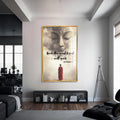 Artronauts Glass Print S | 72x46 cm | 28.3"x18.1" / Gold Silence Speaks- Buddhism Tempered Glass Wall Art