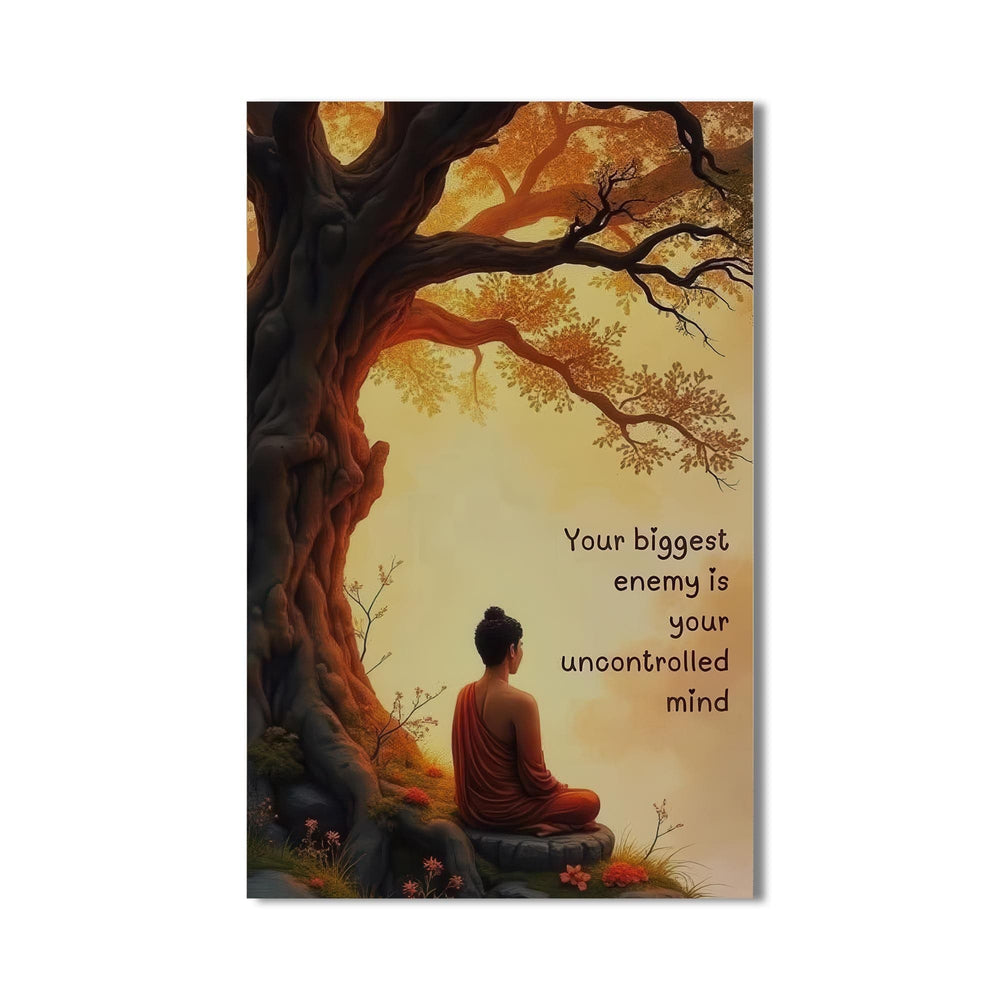 Artronauts Glass Print Uncontrolled Mind- Buddhism Tempered Glass Wall Art