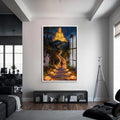 Artronauts Glass Print S | 72x46 cm | 28.3"x18.1" / White Light Through Darkness- Buddhism Tempered Glass Wall Art