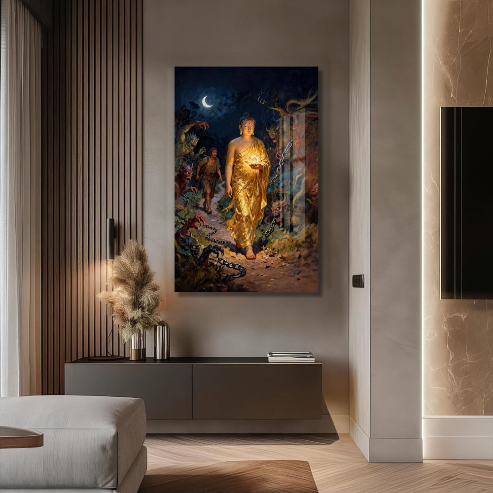 Artronauts Glass Print Lotus Within- Buddhism Tempered Glass Wall Art