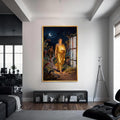 Artronauts Glass Print S | 72x46 cm | 28.3"x18.1" / Gold Lotus Within- Buddhism Tempered Glass Wall Art