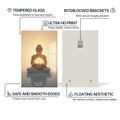 Artronauts Glass Print Golden Lotus Serenity- Buddhism Tempered Glass Wall Art