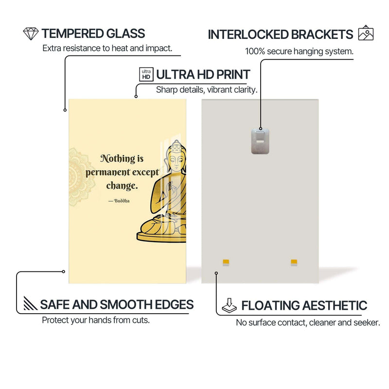 Artronauts Glass Print Impermanence- Buddhism Tempered Glass Wall Art