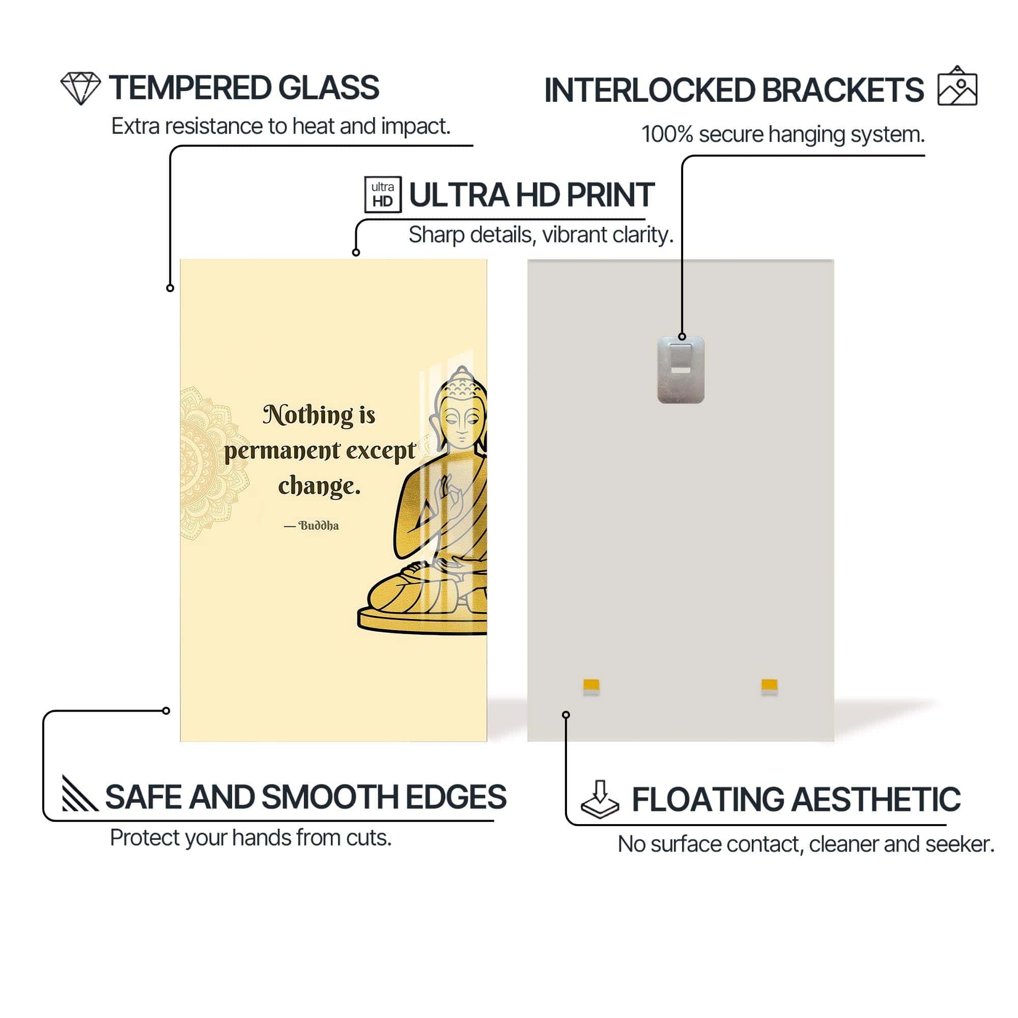 Artronauts Glass Print Impermanence- Buddhism Tempered Glass Wall Art