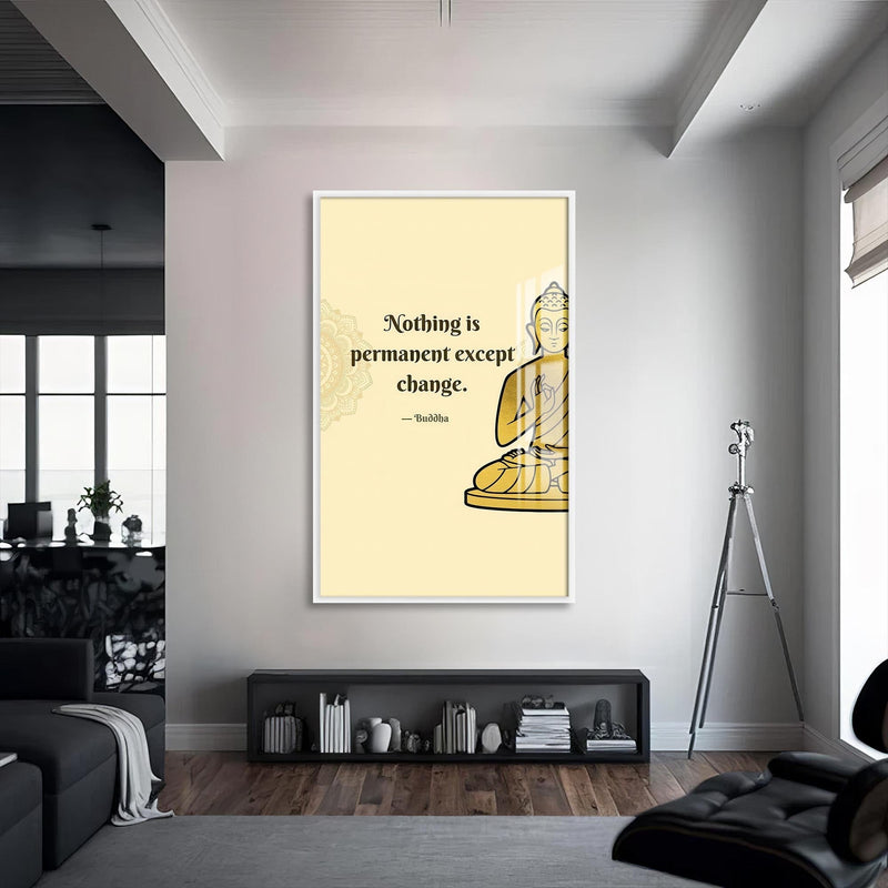 Artronauts Glass Print S | 72x46 cm | 28.3"x18.1" / White Impermanence- Buddhism Tempered Glass Wall Art