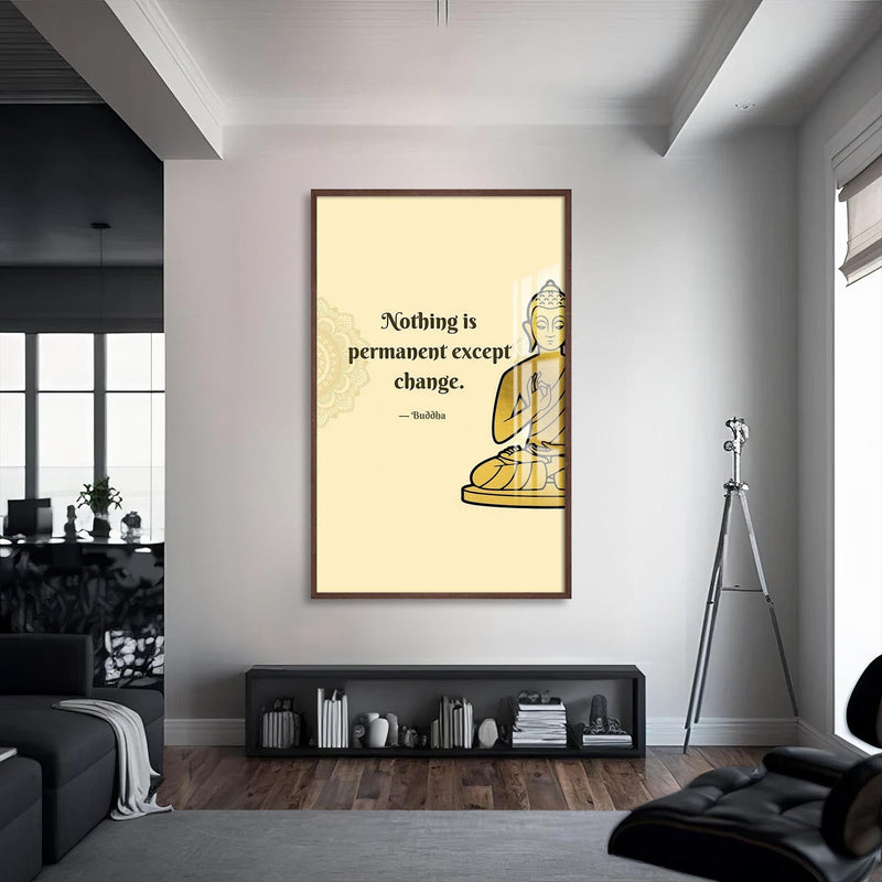 Artronauts Glass Print S | 72x46 cm | 28.3"x18.1" / Walnut Impermanence- Buddhism Tempered Glass Wall Art