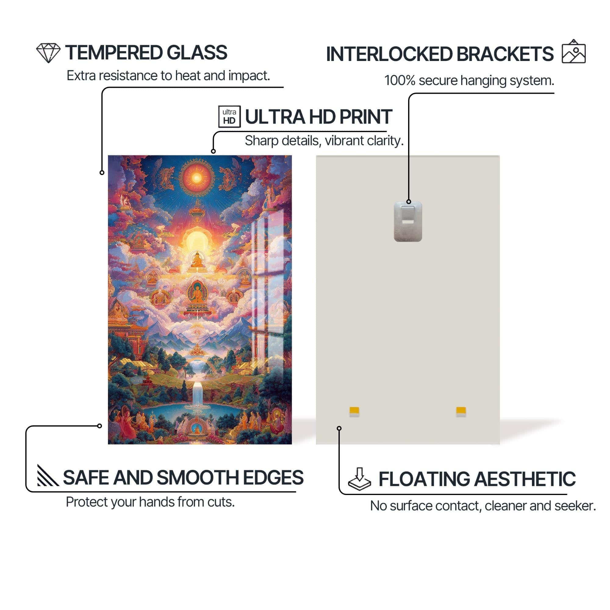Artronauts Glass Print Sacred Realm-  Buddhism Tempered Glass Wall Art