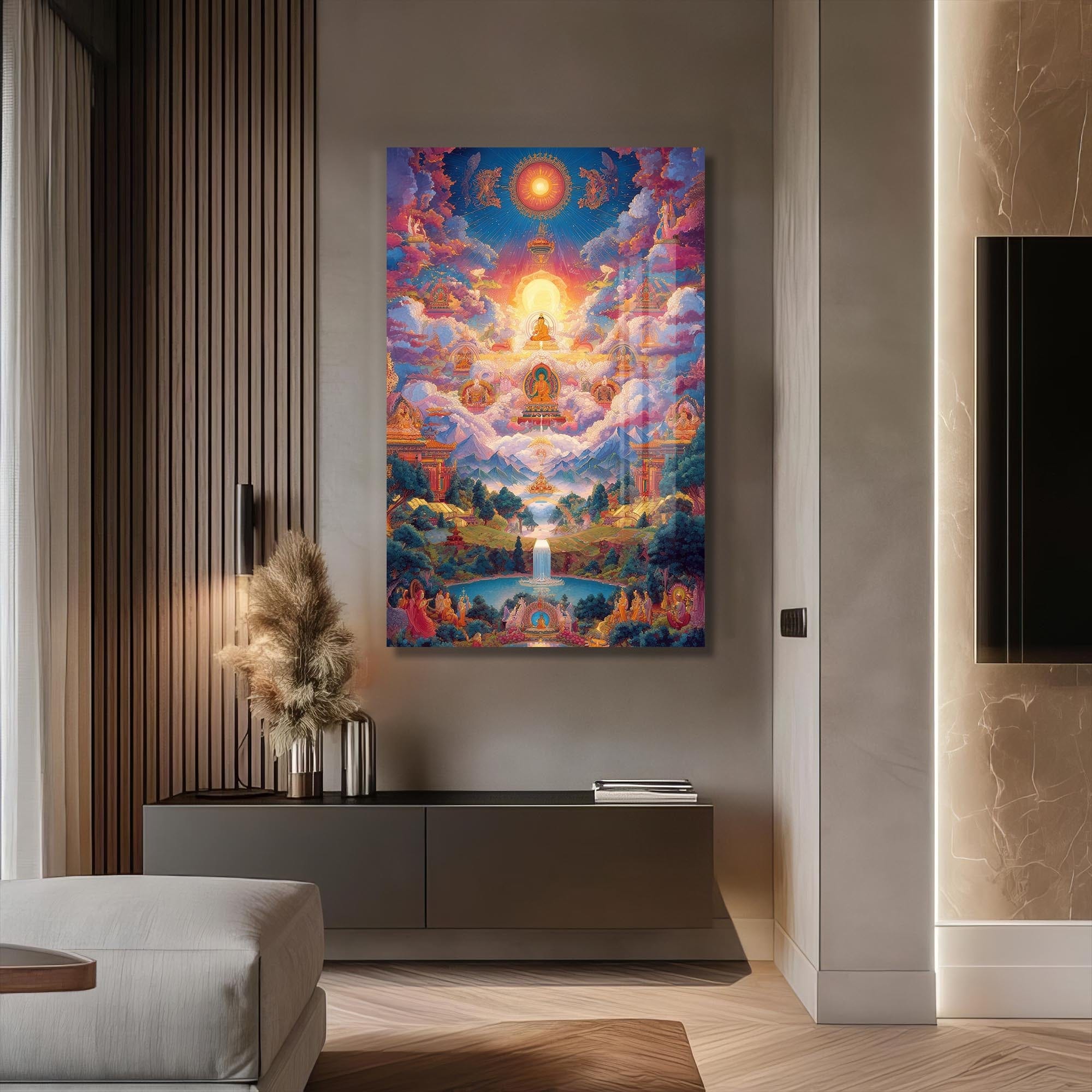 Artronauts Glass Print Sacred Realm-  Buddhism Tempered Glass Wall Art