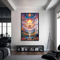 Artronauts Glass Print S | 72x46 cm | 28.3"x18.1" / Black Sacred Realm-  Buddhism Tempered Glass Wall Art