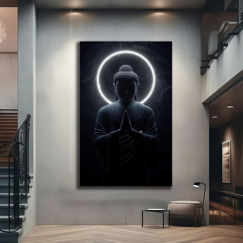 Artronauts Glass Print Silent Halo-  Buddhism Tempered Glass Wall Art