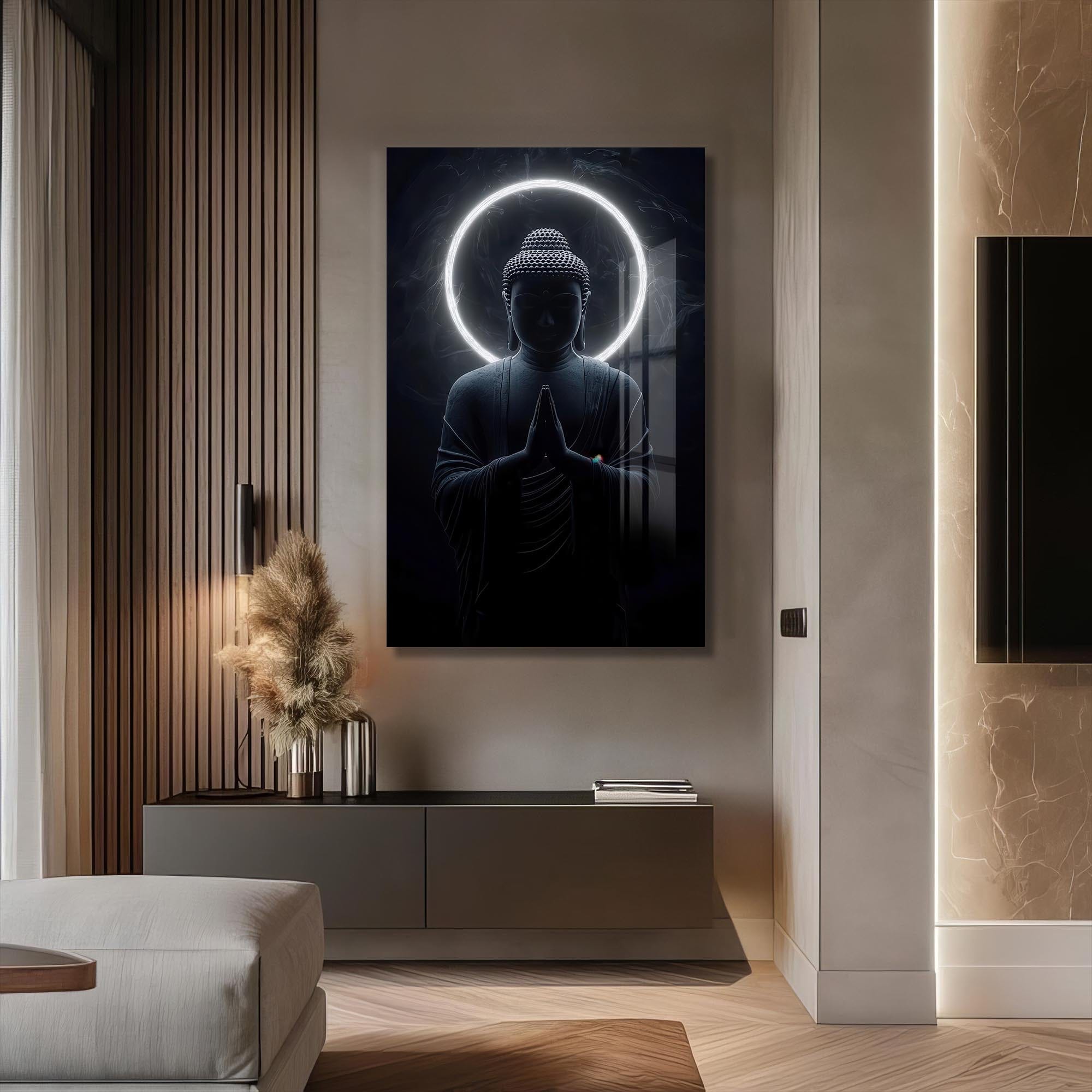 Artronauts Glass Print Silent Halo-  Buddhism Tempered Glass Wall Art