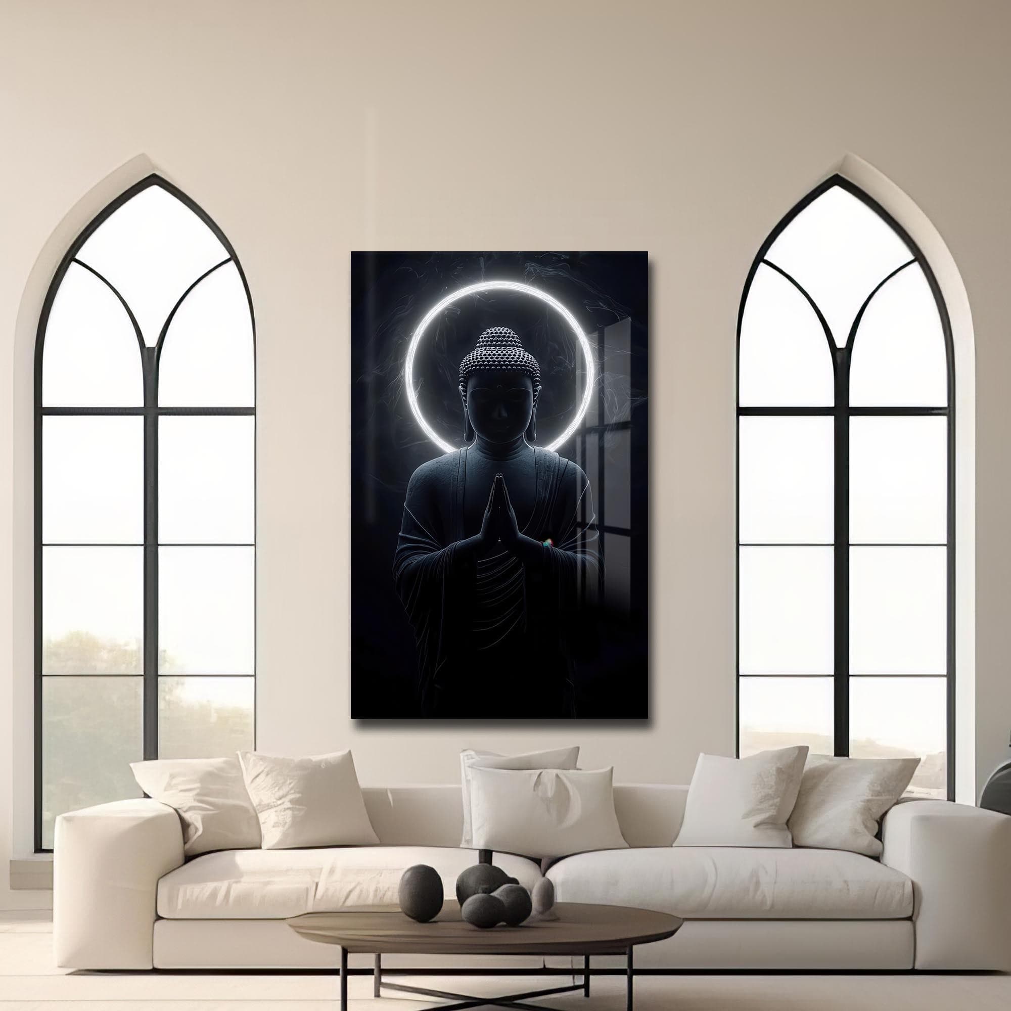 Artronauts Glass Print Silent Halo-  Buddhism Tempered Glass Wall Art