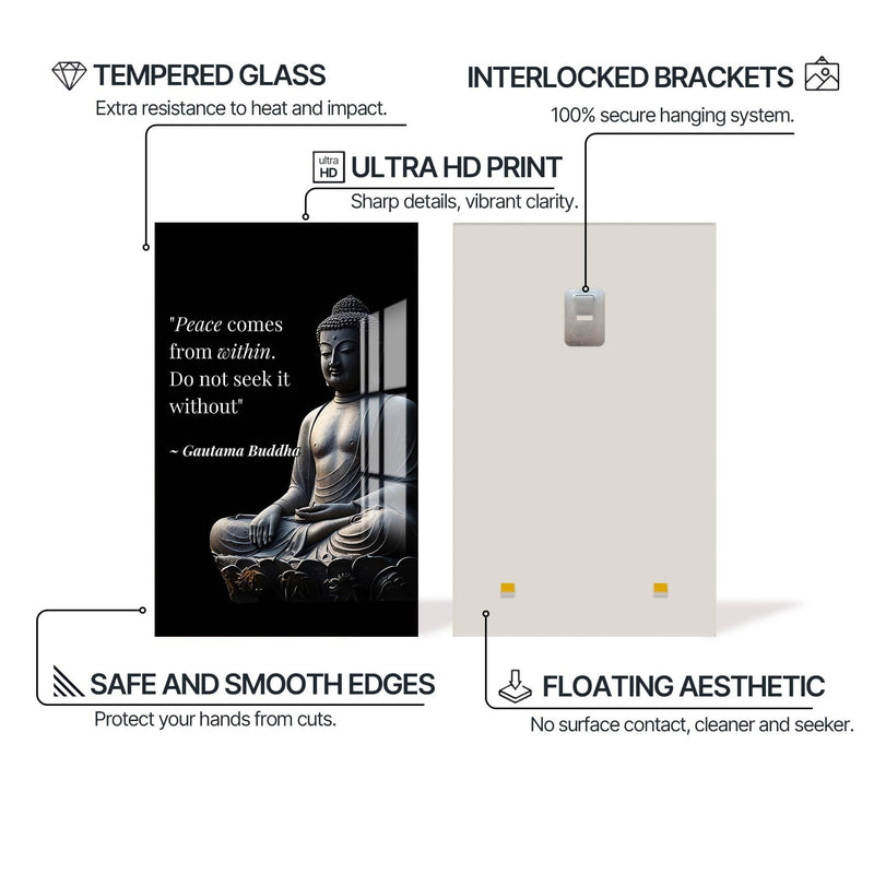 Artronauts Glass Print Inner Peace- Buddhism Tempered Glass Wall Art