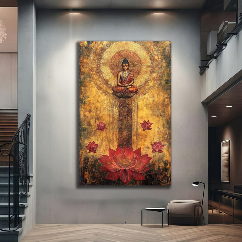 Artronauts Glass Print Lotus Path- Buddhism Tempered Glass Wall Art
