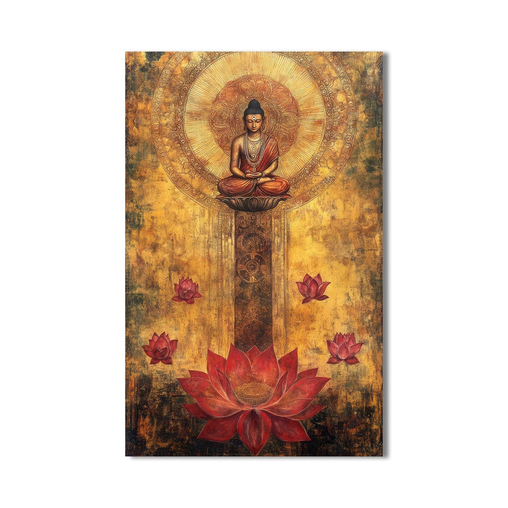 Artronauts Glass Print Lotus Path- Buddhism Tempered Glass Wall Art