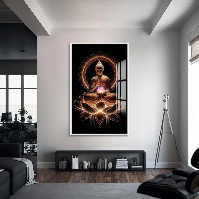 Artronauts Glass Print S | 72x46 cm | 28.3"x18.1" / White Six Truths- Buddhism Tempered Glass Wall Art