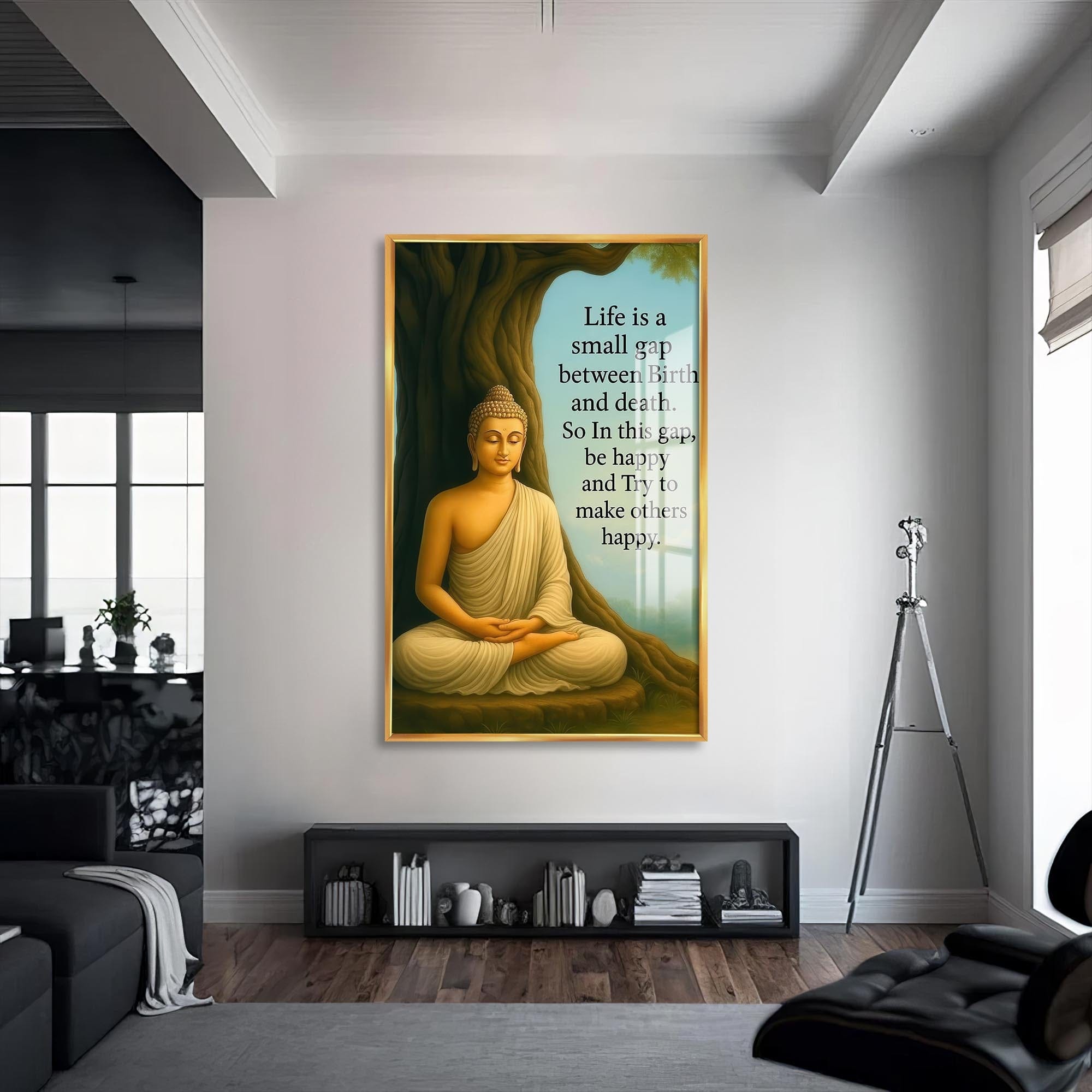 Artronauts Glass Print S | 72x46 cm | 28.3"x18.1" / Gold Eternal Lotus- Buddhism Tempered Glass Wall Art