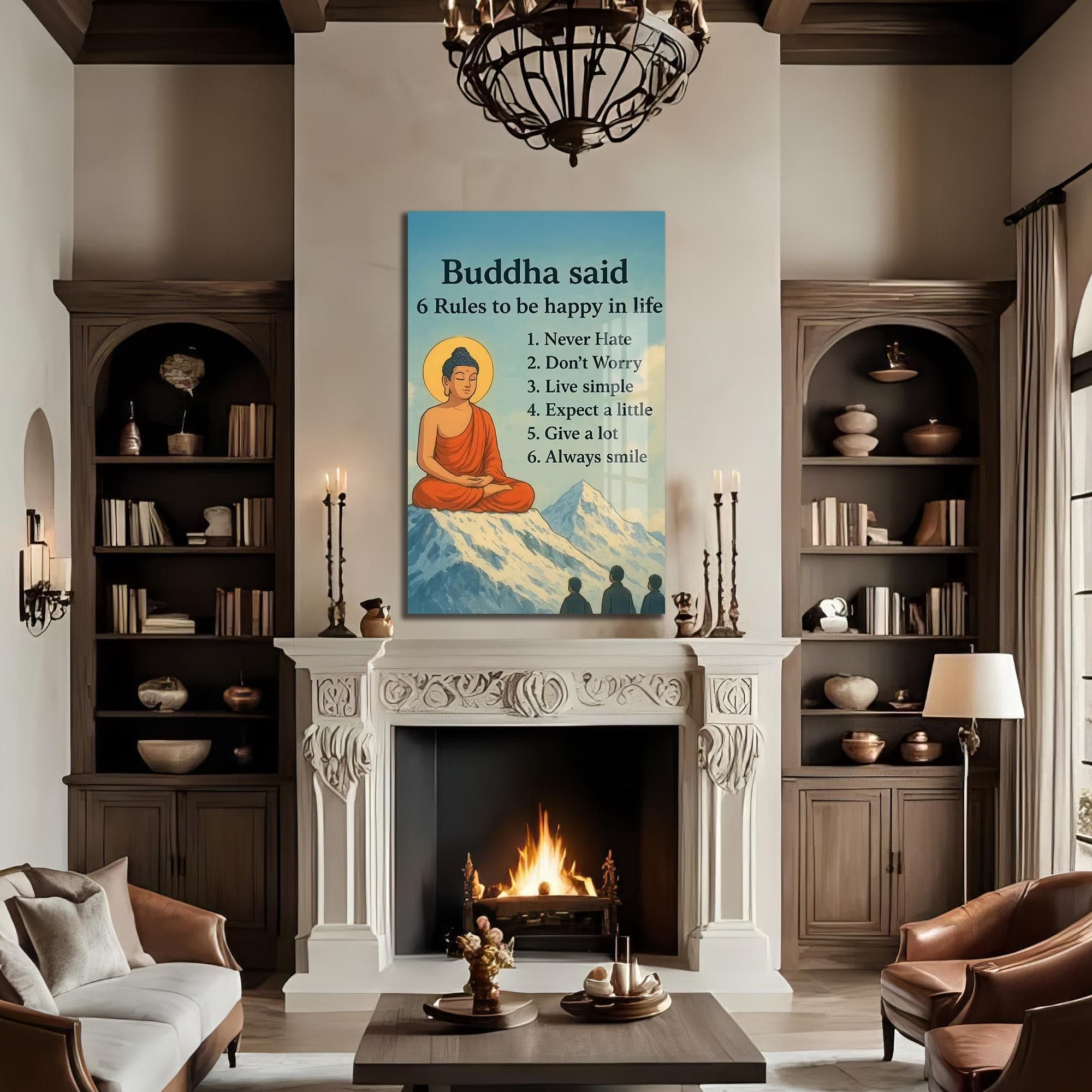 Artronauts Glass Print Awakened Mind- Buddhism Tempered Glass Wall Art